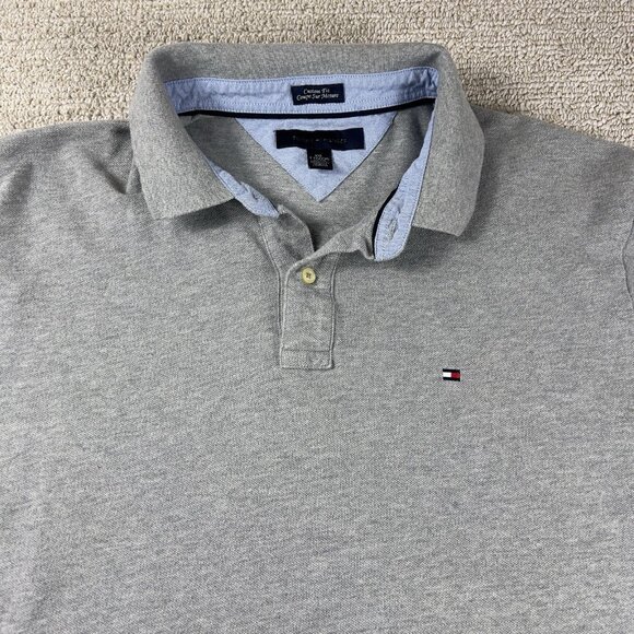 Tommy Hilfiger Logo Polo Shirt Gray Men’s Size XXL - Picture 2 of 7